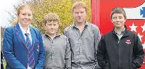  ?? PHOTO: BEN ANDREWS ?? Reallife heroes . . . St Peter's College pupils (from left) Charlotte Davie, Luke Davie, James Chalmers and Oliver Davie have been hailed as heroes after safely stopping a runaway school bus they and 10 others were on.