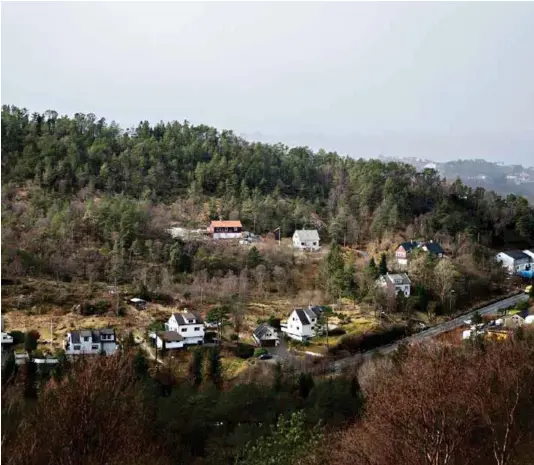  ??  ?? NATUROMRÅD­E: Ett av områdene byrådet i Bergen vil omgjøre fra byggeland er Harafjelle­t. Området ligger like nord for Loddefjord.