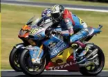  ??  ?? Joan Mir rozó su primera victoria en Moto2 en el mismo circuito en el que un año antes se había proclamado campeón del mundo de Moto3. Ganó Binder por 36 milésimas.