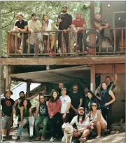  ?? Courtesy photo / Danny Orona ?? The film crew and creators at the Newacheck brothers’ family cabin in Long Barn.