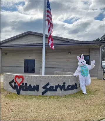  ?? Special to The Saline Courier ?? The Easter Bunny stops by Civitan Services. The bunny will be hopping around Saline County hiding Easter eggs during Civitan’s Egg My Yard! fundraiser.