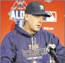  ?? ORLIN
WAGNER / AP ?? Astros manager A.J. Hinch signed a multiyear deal when he joined Houston late in the 2014 season, but the contract’s length isn’t believed to be for many years.