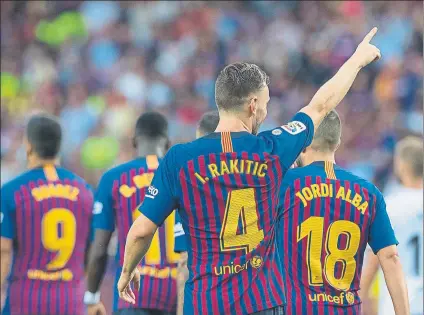  ?? FOTO: PERE PUNTÍ ?? Rakitic está contento de su decisión de quedarse en el Barça y ahora sólo piensa en conquistar la Champions League