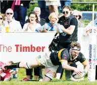  ?? ?? Touching down: Hugh Sloane scores for Esher