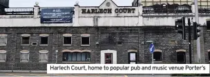  ??  ?? Harlech Court, home to popular pub and music venue Porter’s