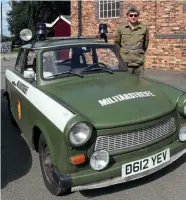  ??  ?? Another famous two-stroke four-wheeler manufactur­ed by IFA: the Trabant, seen here in its military livery