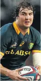  ??  ?? INVESTMENT: Lood de Jager could be a long-term option for Bok captaincy