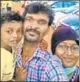  ?? FACEBOOK ?? N Ramesh Kumar with his wife Achu outside the Kaloor Internatio­nal Stadium on October 6, 2016.