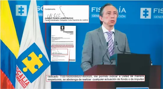  ?? / Cortesía ?? Jaimes Durán fue designado por Barbosa coordinado­r de fiscales ante la Corte Suprema, el tercer cargo más importante de la Fiscalía.