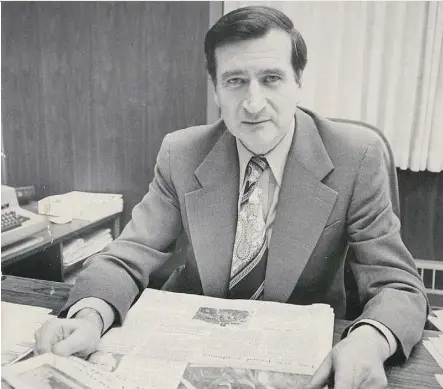  ?? EDMONTON JOURNAL/FILE ?? J Patrick O’Callaghan was the Edmonton Journal’s publisher from 1976 to 1982.