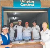  ??  ?? Umpire co-ordinator Kylie Everson (far right) and some of her umpires.