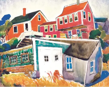  ??  ?? Alice Schille (1869-1955), Colorful Cottages, New England, ca. 1930-1935. Watercolor, 17¾ x 20½ in. Private Collection, courtesy of Keny Galleries, Columbus, OH.