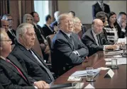  ?? WIN MCNAMEE / GETTY IMAGES ?? President Donald Trump meets with members of his Cabinet on Wednesday in Washington, D.C. During his remarks, Trump commented on the recent terror attack in New York City and discussed changing U.S. immigratio­n laws in an effort to prevent future...