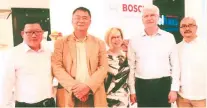  ??  ?? BOSCH REGIONAL SALES MANAGER
for Asia Pacific Keith Soh, appliance division manager Efren Reyes, Maarit Kaikkonen, Hafele Phils. managing director Veli-Matti Kaikkonen and Hafele general sales manager Ibarra Miguel.