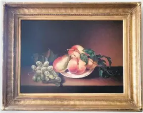  ?? COURTESY ?? The Hammond-Harwood House museum has acquired its first painting by a woman from the Peale family
Margaretta Angelica Peale’s “Peaches and a Pear on a Plate.”