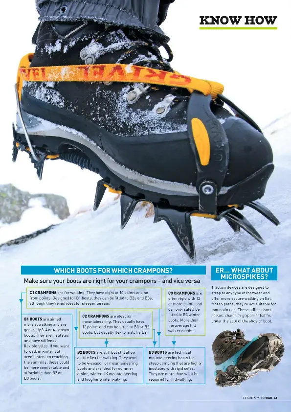 WHICH BOOTS FOR WHICH CRAMPONS PressReader