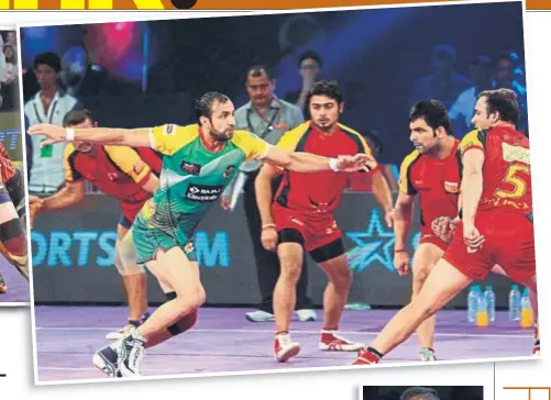  ??  ?? (Above left) U Mumba and Puneri Paltan battle it out in Mumbai in 2016.