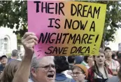  ?? — AFP ?? Supporters of the Deferred Action for Childhood Arrivals ( DACA) during a protest outside of the Federal Building in San Francisco.