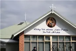  ?? ?? ▴Police investigat­e at the Assyrian Christ The Good Shepherd Church after a knife attack took place during a service the night before, in Wakeley in Sydney, Australia, April 16, 2024.