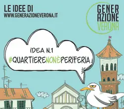  ??  ?? Il volantino Scende in campo «Generazion­e Verona» di Fabio Venturi