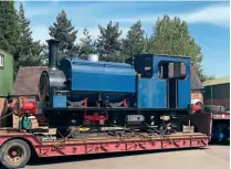  ??  ?? Hunslet O-6-OST Hastings arrives at Statfold Engineerin­g on April 23 following transfer from Elsecar. HENRY NOON