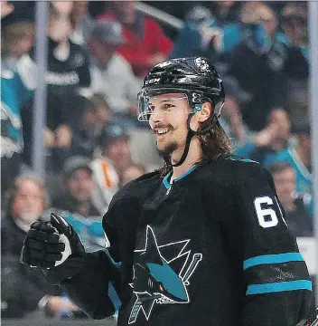  ?? JOSIE LEPE/THE CANADIAN PRESS/THE ASSOCIATED PRESS ?? Erik Karlsson says it will be “weird” to be in Ottawa on Saturday as an opposing player.