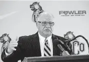  ?? LANDSBERGE­R, THE OKLAHOMAN] [PHOTO BY CHRIS ?? Eddie Griffin addresses the crowd after being introduced at a news conference Thursday as the new athletic director at the University of Central Oklahoma.