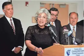  ??  ?? Maria Monreal-Cameron, past president and CEO of the Hispanic Chamber of Commerce of Wisconsin, speaks at a news conference on DACA at the United Community Center.