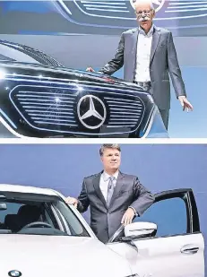  ?? FOTOS: DPA ?? Daimler-Chef Dieter Zetsche (oben) hat die frühere Hierarchie wieder hergestell­t. Aber BMW und sein Chef Harald Krüger (unten) blasen zum Angriff.