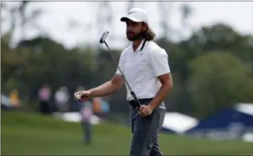  ?? LYNNE SLADKY — THE ASSOCIATED PRESS ?? Tommy Fleetwood on the ninth green during the first round of The Players Championsh­ip Thursday in Ponte Vedra Beach, Fla.