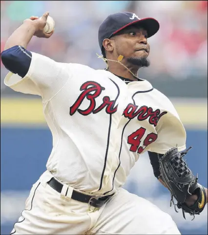  ?? CURTIS COMPTON / CCOMPTON@AJC.COM ?? Julio Teheran gives the Braves an All-Star at the top of the rotation, and he’ll get help from veteran offseason additions Bartolo Colon, R.J. Dickey and Jaime Garcia.