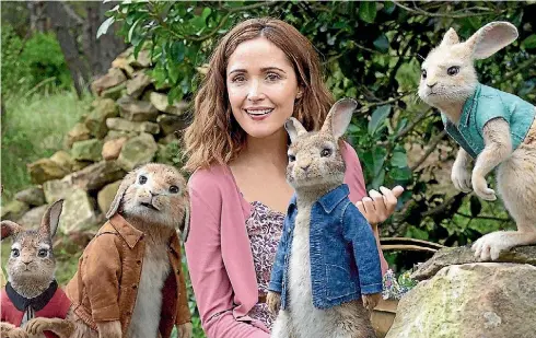  ??  ?? The wise-cracking bunnies might be good for a laugh, but it’s the humans like Rose Byrne that make Peter Rabbit well worth watching.