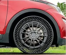  ??  ?? Michelin’s latest generation of airless tyre could be the first to go mainstream on passenger vehicles.