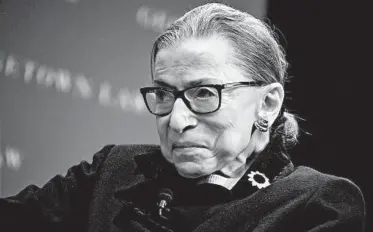  ?? T.J. KIRKPATRIC­K/THE NEW YORK TIMES ?? Ruth Bader Ginsburg said she is being treated for lesions on her liver. She has had pancreatic cancer and colon cancer.