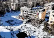  ?? ASSOCIATED PRESS ?? New footage of Bakhmut shot with a drone shows how the longest battle of the year-long Russian invasion has turned the city into a ghost town.