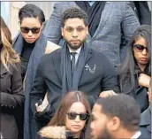  ?? BRIAN CASSELLA/CHICAGO TRIBUNE ?? Jussie Smollett departs after a court appearance in February at the Leighton Criminal Courts Building.