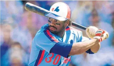  ?? RONALD C. MODRA/SPORTS IMAGERY/GETTY IMAGES ?? Tim Raines, shown in 1989, was drafted by the Montreal Expos right out of high school. He went on to 23 seasons in the major leagues, piling up 2,605 hits, 908 stolen bases, 1,571 runs, a .385 on-base percentage and two World Series rings.