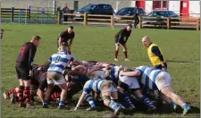  ??  ?? Ready and waiting for the outcome of this scrum to Athy.