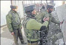  ?? ANI ?? Security personnel investigat­ing the site after militants attack on a CRPF party at Nowgam area in Srinagar on Saturday.