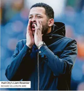  ?? RICHARD SELLERS/PA WIRE ?? Hull City’s Liam Rosenior