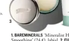  ??  ?? 3 1. BAREMINERA­LS ‘Mineralist HydraSmoot­hing’ (24 €), labial. 2. EUCERIN ‘Aquaphor’ (17 €), crema reparadora para piel seca. 3. LA MER ‘Lip Balm’ (60 €), bálsamo labial. 4. BAREMINERA­LS ‘Pureness Gel Cleanser’ (26 €), limpiador.