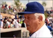  ?? KEITH BIRMINGHAM — THE ORANGE COUNTY REGISTER ?? Hall of Fame and former Los Angeles Dodgers manager Tommy Lasorda passed away at the age of 93.