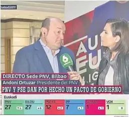  ?? ATRESMEDIA ?? Ana Pastor durante la cobertura electoral de este domingo en La Sexta.