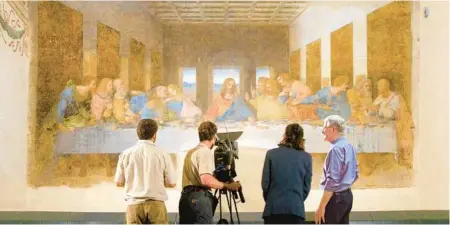  ?? RICK STEVES’EUROPE PHOTOS ?? Rick Steves and crew with Leonardo da Vinci’s“The Last Supper”at the Church of Santa Maria delle Grazie in Milan.