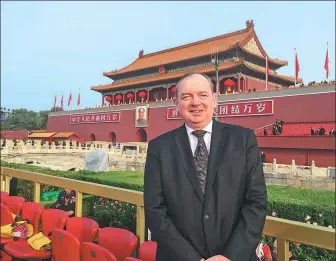  ?? PROVIDED TO CHINA DAILY ?? British media profession­al Michael Harrold was invited to the military parade in Beijing's Tian’anmen Square marking the 70th anniversar­y of New China’s founding in 2019.