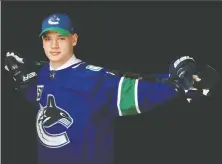  ?? KEVIN LIGHT/ GETTY IMAGES ?? Vasili Podkolzin, a first-round pick of the Canucks at the 2019 NHL draft, is expected to be named captain of the Russian team at the World Junior Championsh­ips.