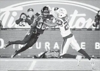  ?? PETER POWER THE CANADIAN PRESS ?? Bralon Addison has been a big catch for the Tiger-Cats late in the season.