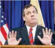  ??  ?? New Jersey Governor Chris Christie