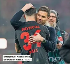  ?? Toto Marti ?? Erfolgsduo: Xabi Alonso und Granit Xhaka.