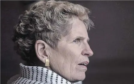  ?? CHRIS YOUNG THE CANADIAN PRESS ?? Ontario Premier Kathleen Wynne says it’s time to put an end to wage inequality between women and men. She announced legislatio­n that aims to increase pay transparen­cy in the province.